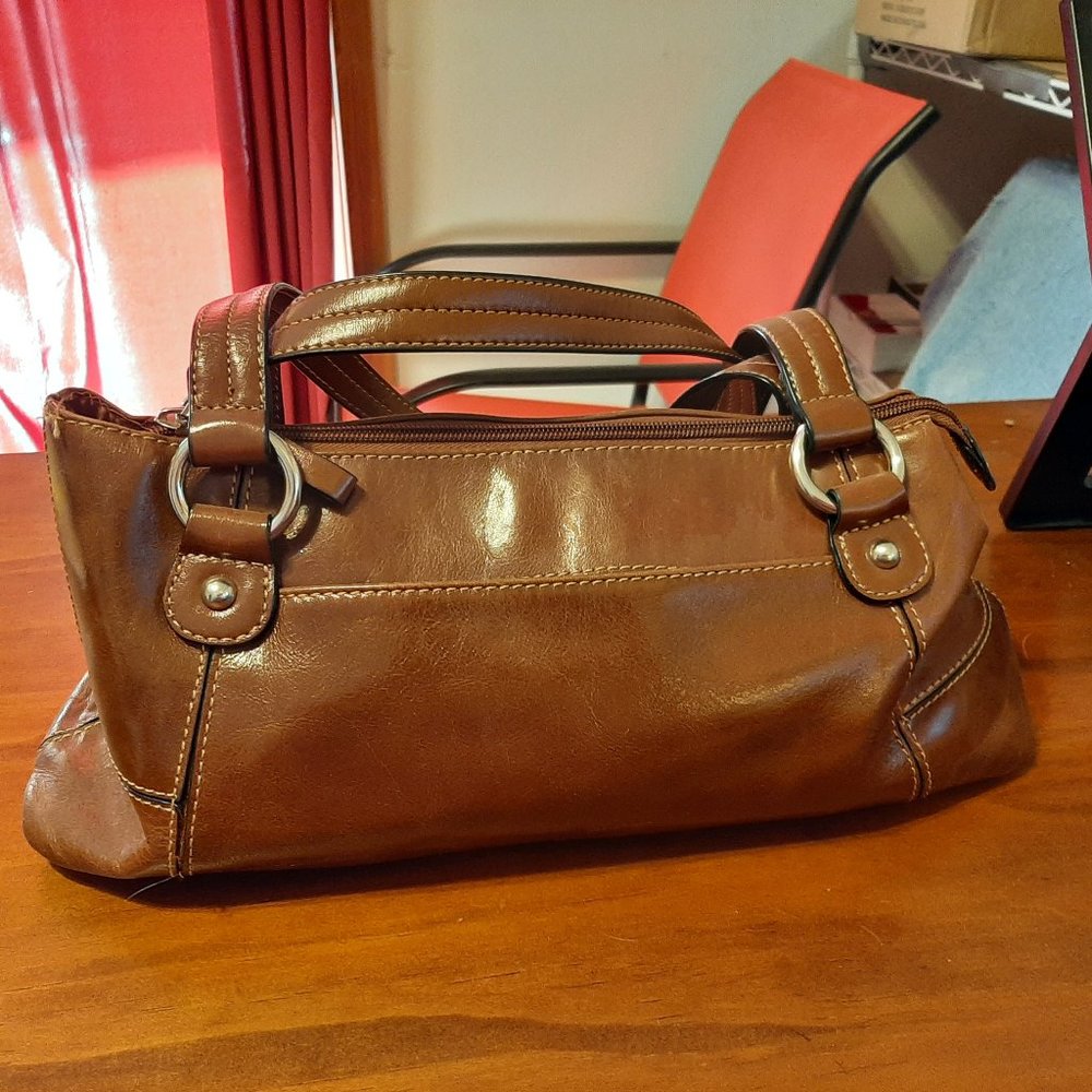 Rich Brown Leather Giani Bernini Bag - Excellent Condition
